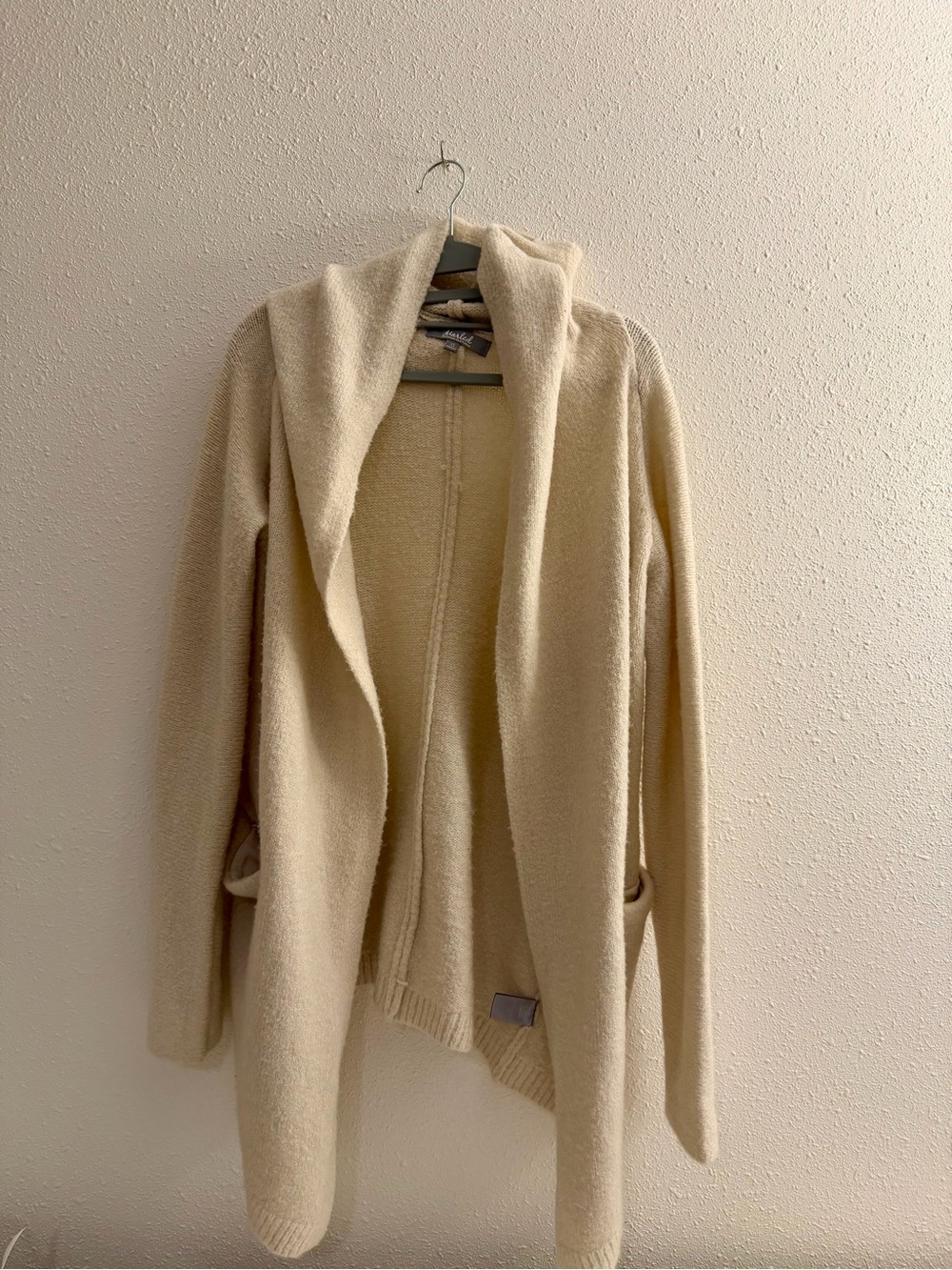 Cozy Hooded Open-Front Cardigan Sweater - Cream